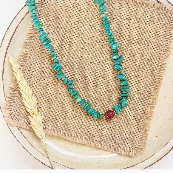 ARTISAN BOHO GEMSTONE NECKLACE - Picture 1 of 4